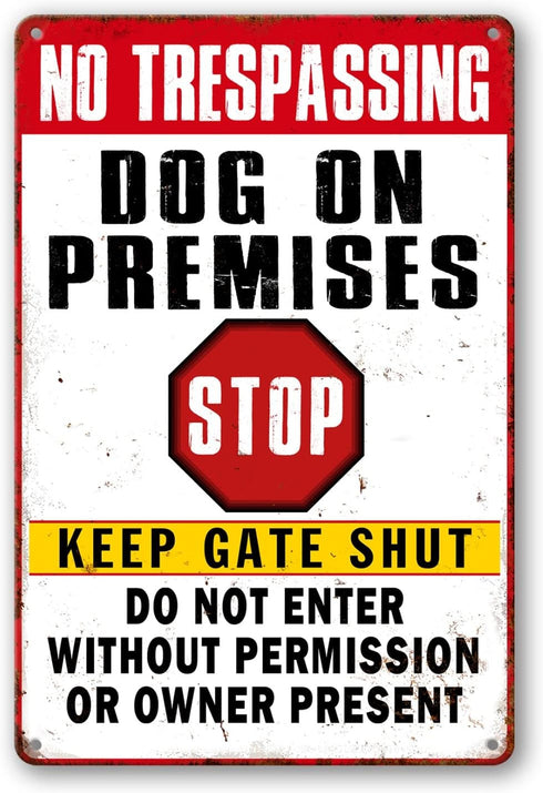 Beware Of Dog Signs For Fence No Trespassing Dog On Premises Sign For Garden Dogs Warning Signs For Property Funny Metal Tin Signs Dog In Yard Sig...