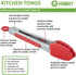 Small Tongs with Silicone Tips 7-Inch Mini Serving Tongs, Set of 3 (Red Blue Green)...