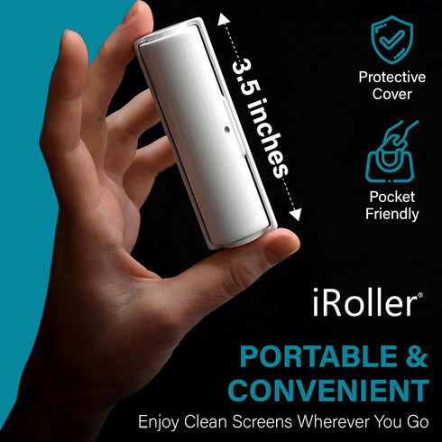 Screen Cleaner by iRoller - No Need for Spray or Wipes - Liquid Free iPad Screen Cleaner Roller Tool - Washable & Reusable - iPhone Screen Cleaner...