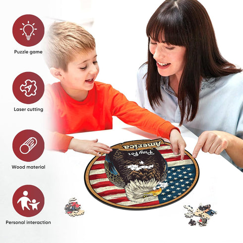 Wooden Puzzle for Adults, Eagle Wooden Jigsaw Puzzles(11.1 * 11.2in-200pcs), Beautiful Wooden Puzzle with Box Birthday Gifts for Adults and Kids F...