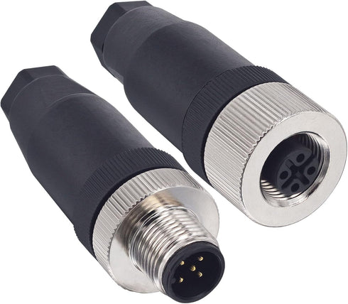 M12 5 Pin Male & Female Socket Panel Aviation Wire Connector,12mm Industrial Circular Connector, Outdoor Waterproof IP67...