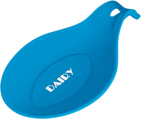 Dairy Blue Silicone Spoon Rest – Heat Resistant Durable Counter and Oven Top Holder for Ladles and Serving Utensils - Color Coded Kitchen Tools by...