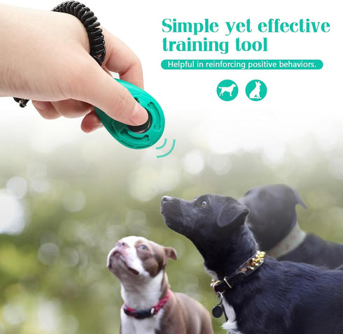 2pcs Dog Training Clickers with Wrist Strap and Clasp, Lightweight Durable Pet Trainer Clear Sound Pup Training Clicker for Dog Puppy Cat, Gift fo...