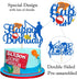 Glorymoment Fishing Cake Toppers Birthday, Glitter Blue Bobber Cake Topper, Fisherman Cake Topper Birthday Fishing Themed Party Cake Decoration Su...