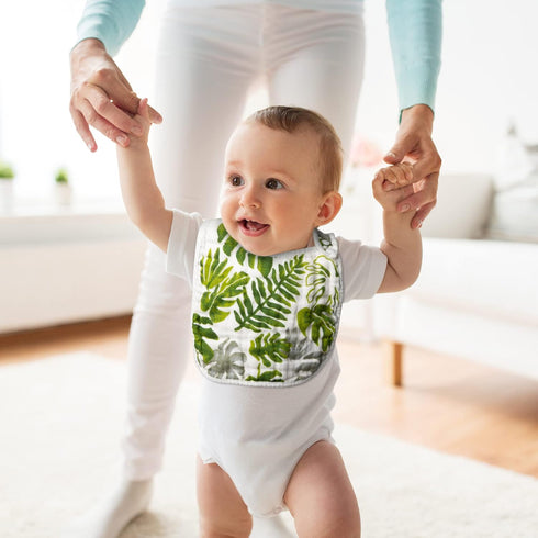 Zainpe 6Pcs Snap Muslin Cotton Bibs for Baby Lemon Flamingo Leaf Pineapple Bib with 6 Absorbent & Soft Layers Machine Washable Adjustable Burp Clo...
