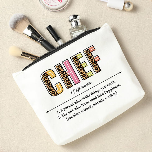 Chef Definition, Chef Gifts Makeup Bag Cosmetic Bag, Cooking Lover Best Chef Gifts for Women, Birthday Retirement Graduation Appreciation Gifts fo...