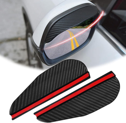 2 Pcs Carbon Fiber Car Side Mirror Rain Eyebrow Guard, Car Rearview Mirror Rain Brow, Waterproof Rearview Mirror Smoke Cover, For SUV, Truck, Car,...