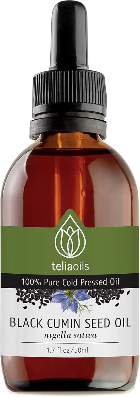 Black Seed Cumin Oil, 100% Pure, Natural, Cold Pressed, Rich in Omega-3 & Omega-6 fatty acids & Polyphenols Premium Grade, For Skin, Nails & Hair,...