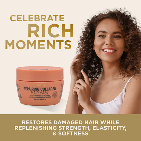 RICH Pure Luxury Repairing Collagen Hair Mask for Dry & Damaged Hair - Deep Conditioning & Moisturizing Hair Repair Treatment - Hair Proteins, Col...