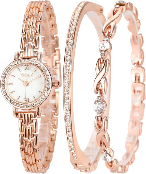 Clastyle Elegant Women's Bracelet Watch Set with Stainless Steel Strap Watch Gift...