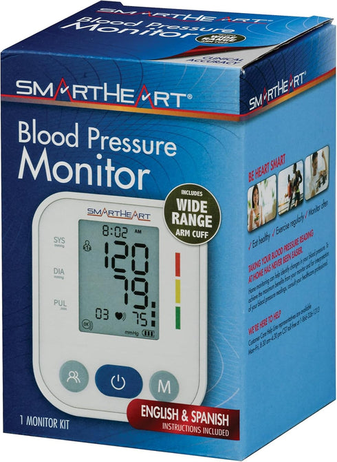 SmartHeart Blood Pressure Monitor | Adult Wrist Cuff | 2-Person Memory | 398 Total Reading Storage | Easy to Use | Automatic Inflation and Deflati...