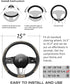 Steering Wheel Cover - Made with PVC Leather and Leopard Fabric - Universal 14 1/2 inches to 15 inches for Most Automotive Steering Wheel (Leopard...