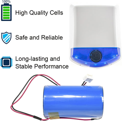 HQRP 3.6V Lithium Thionyl Chloride D-Size Battery Compatible with DSC ER34615M-T1 WT4911 WT4911B WT8911 ALEXOR Wireless Outdoor Siren WT4911BATT A...