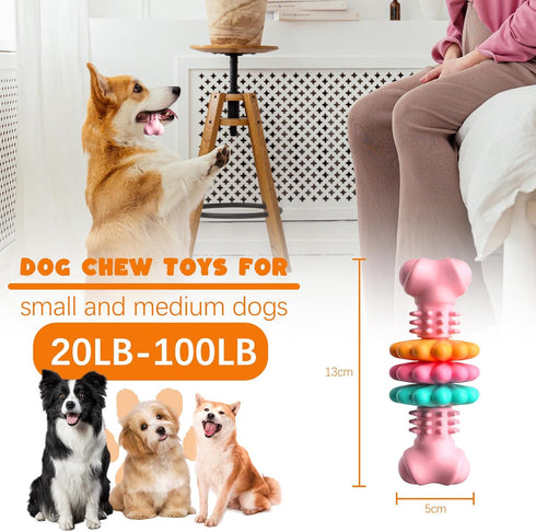 Dog Chew Toys for Small Dogs Toothbrush Stick Teeth Cleaning Brush Dental for Aggressive Chewers, Durable Interactive Dog Toys, Rubber Dog Toys fo...