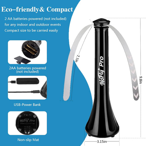 Nofly Pro Fly Fans for Tables 4 Pack for Outdoor or Indoors USB or Batteries Powered Fly Repellent Swatter Fan, Shoo Away Fly Bug Fan for Picnic, ...