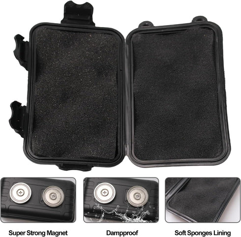 3 Pcs Black Magnetic Key Holder Under Car Waterproof Magnetic Key Hider Outdoor Key Hider Magnetic Key Box Hidden Key Holder for Storage Key Indoo...