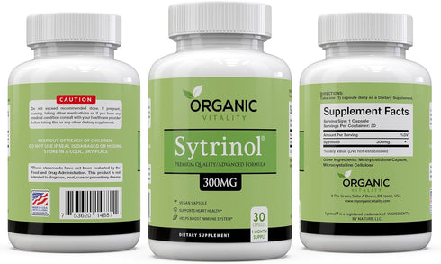 Premium Sytrinol Supplement - 300mg of Pure Sytrinol Per Serving - 30 Veggie Capsules - Supports Your Overall Health...