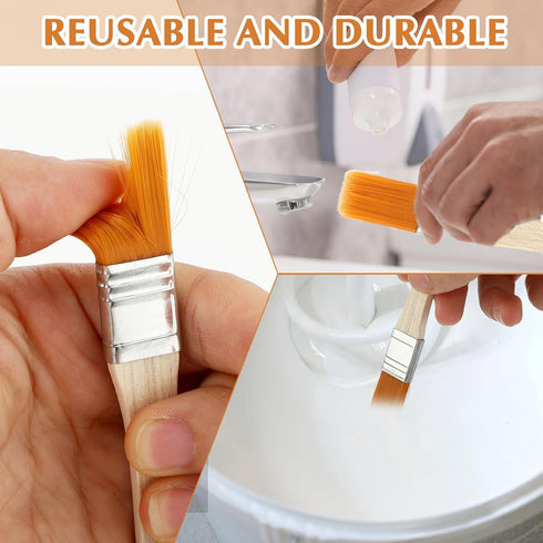 Small Paint Brushes, 1/2 Inch Paint Brush Gloss Paint Brush Nylon Paint Brushs with Wood Handle Reusable Paintbrushes Keyboard Cleaning Brush for ...