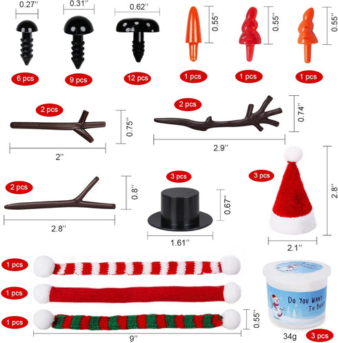 RINOLY Build a Snowman Kit,Christmas Crafts for Kids,Christmas Stocking Stuffers -3Pack...