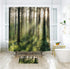 LIGHTINHOME Nature Shower Curtain 72x72 Inch Bright Sunshine Tree Green Leaves Fresh Grass Landscape Woodland Scene Floral Fabric Waterproof Bathr...