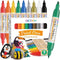 Oil Based Paint Markers, Dual Tip Paint Pens(0.7mm & 3mm), Gold Silver Permanent Paint Marker Pen, Waterproof, Quick Dry, for Fabric, Rock Paintin...