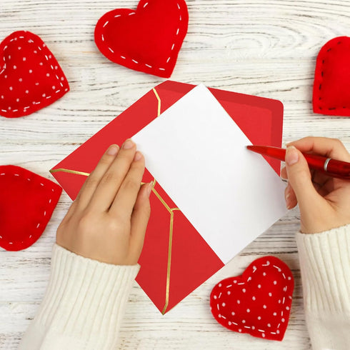 50 Pack 5x7 Envelopes for Invitations with Gold Border, Self Adhesive A7 Envelopes with V-Flap for Greeting Cards Gift Cards, Invitation Envelopes...