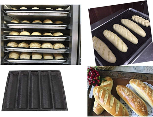Silicone Bread Mold 5 Loaf Baking Mould Flexible Reusable Forms Shapes Non Stick Perforated...