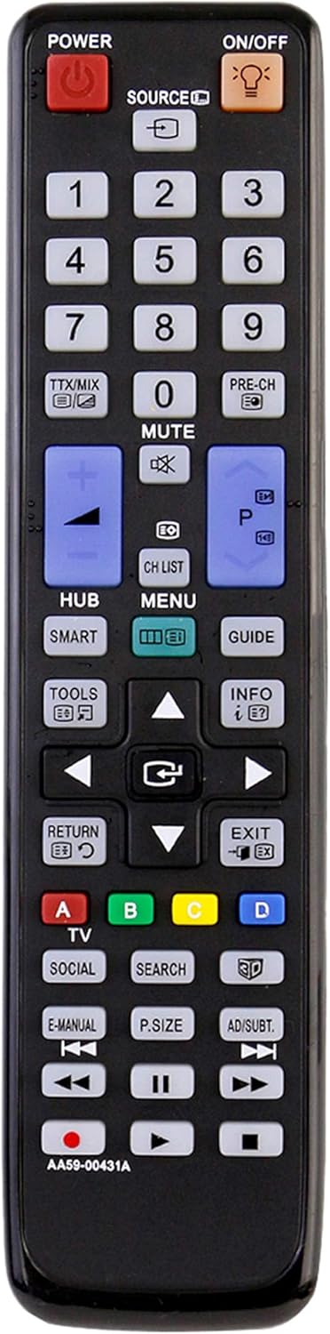 VINABTY AA59-00431A aa5900431a New Replaced Remote Control fit for Samsung LCD LED 3D TV Remote AA59-00443A AA59-00441A UN40D6300SFXZA UA55D8000YM...