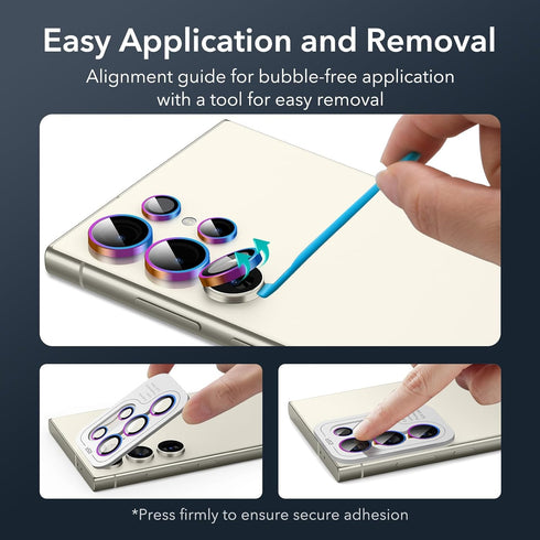 ESR for Samsung Galaxy S24 Ultra Camera Lens Protector, Individual Lens Protectors, Scratch-Resistant Ultra-Thin Tempered Glass with Aluminum Edgi...