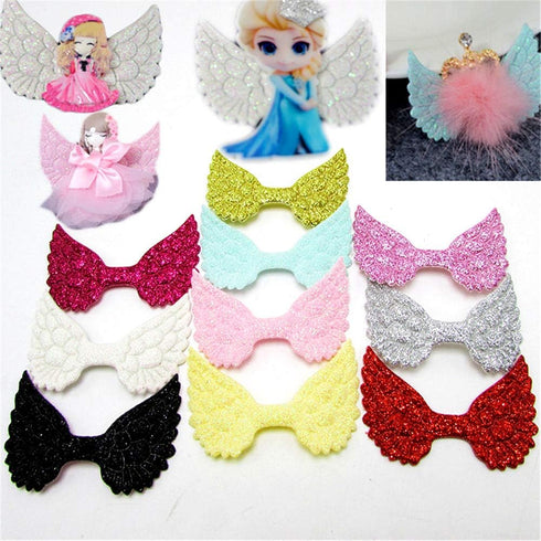 30 Pack Angel Wings Appliques Sew on Patches Trim for Hair Accessories Cake Topper Scrapbook Dollies Embellishment DIY Craft Supplies (White)...