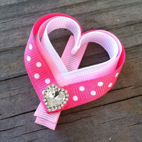 Heart Rhinestones 20pcs Sew-on Buttons Embellishments with Diamond, 14mm Heart Rhinestones Flatback, Pink...