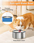 No Spill Water Bowl for Dogs, 2L Large Stainless Steel Slow Drinking Water Dish Dispenser, Fits into Elevated Pet Feeder, Spilling Drip & Splash P...