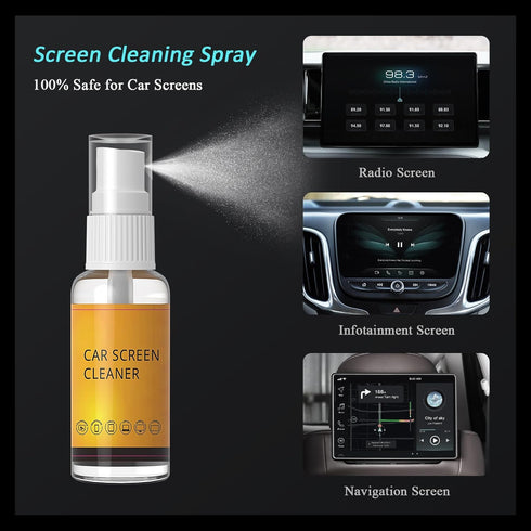 Car Screen Cleaner with Detailing Brush - Screen Cleaner Spray Car Detailing Kit Interior Cleaner for Touch Screen Display Dashboard, Car Cleaning...