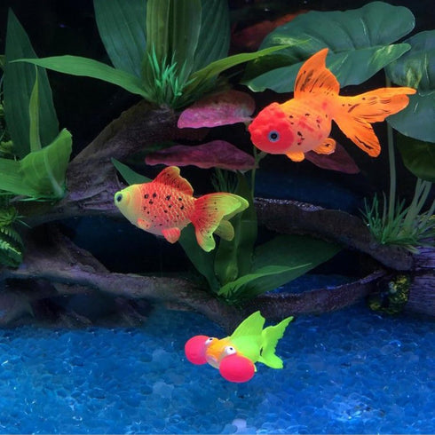 Aquarium Simulation Goldfish, Increase Artificial Fish Moving Floating Fake Fish for Tank Silicone Luminous Fake Swimming Fish for for Aquarium Fi...