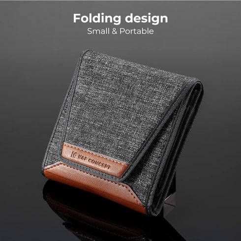 K&F Concept Lens Filter Pouch, Lens Filter Case 3 Pocket Professional Photography Filter Holder Belt Bag Pouch Water-Resistant and Dustproof for F...
