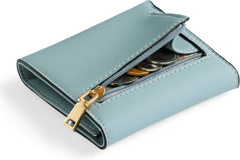 GAEKEAO Small Wallet for Women Leather RFID Blocking Credit Card Holder Organizer Mini Bifold Zipper Coin Purse...