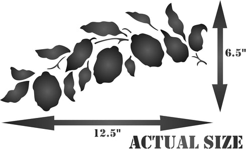 Lemon Branch Stencil, 12.5 x 6.5 inch - Classic Fruit Lemon Bough Stencils for Painting Template...
