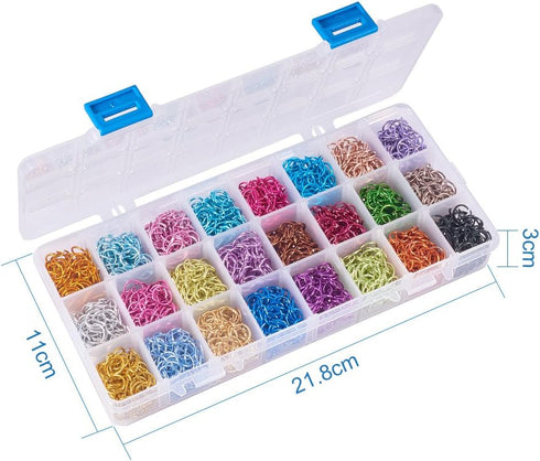 PH PandaHall About 2400pcs 24 Color 10mm Aluminum Jump Rings Open Jump Rings for Choker Necklaces Bracelet Chain Maille Jewelry Making...