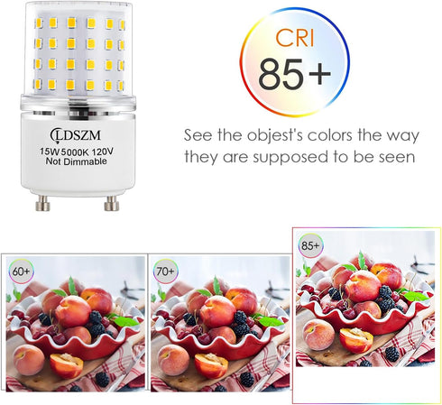 GU24 LED Bulb,15W GU24 LED TwistLock Bulbs Non-Dimmable GU24 LED Ceiling Light Bulb,120 Watt Equivalent 1200lm 5000K Daylight, Squat GU24 LED Ligh...