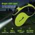 Pecute 16 ft Retractable Dog Leash with Light Rechargeable, Dog Leash Retractable to 66lbs, 360° Tangle-Free, Nylonup Leash, One-Button Control, R...