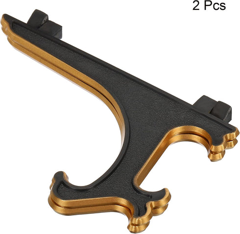 PATIKIL 4" Acrylic Decorative Plate Stand Holder, 2 Pack Table Use Foldable Picture Easel Frame Holder for Displaying Photos, Card, Canvases, Blac...