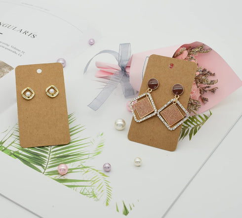Twavang Earring Display Cards with 100Pcs Earring Holder Cards, 100 Pairs Clear Earring Backs and 100Pcs Self Adhesive Bags for Earrings Jewelry D...