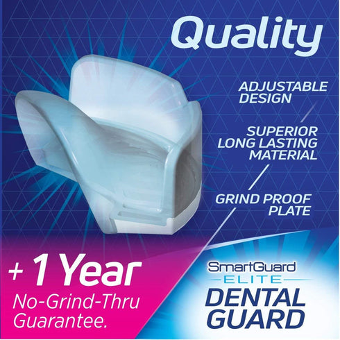 Dental Guard SMARTGUARD ELITE (2 Guards 1 Travel case) Front tooth Custom Anti Teeth Grinding Night Guard for Clenching - Dentist Designed - Bruxi...