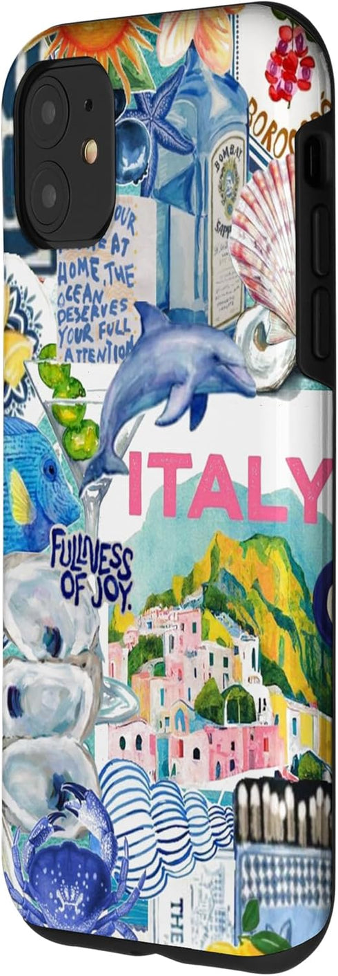 iPhone 11 European Summer Italy Coastal Sea Shells Oyster & Lemon Case...
