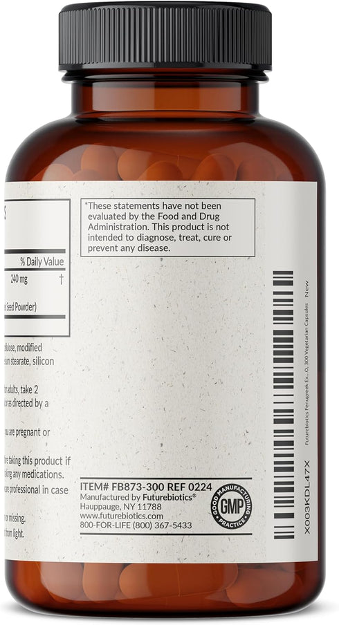 Futurebiotics Fenugreek Extra Strength 2400 MG Supports Overall Good Health & Well-being, Non-GMO, 300 Vegetarian Capsules...