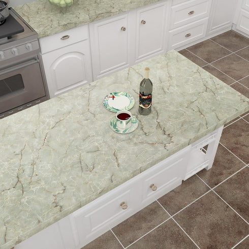 LACHEERY Marble Contact Paper Decorative Self Adhesive 15.8"x80" Waterproof Removable Wallpaper Stick and Peel For Granite Countertops Cabinets Ba...