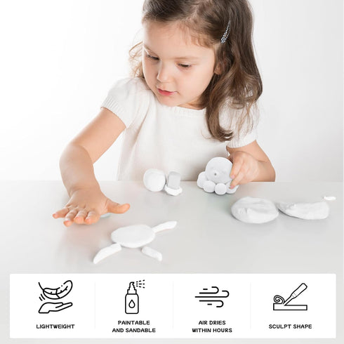 White Moldable Cosplay Foam Clay (300 Gram) Air Dry Clay - High Density and Perfect for Intricate Designs | Figures | Masks | Craft Projects | Gre...