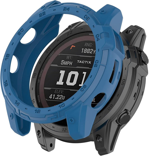 Compatible with Garmin Tactix 7 AMOLED Case, Scratch-Resistance TPU Military Protection Rugged Cover Case for Garmin Tactix 7 AMOLED Smartwatch Ac...