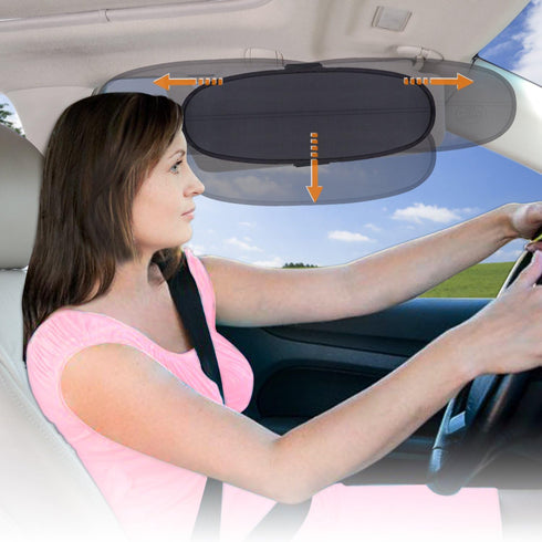 Anti-Glare Car Visor Sunshade Extender for Drivers and Front Seat Passengers (Silver) - 2 Pieces...