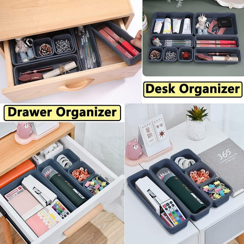 AUSTARK InterlockIng Desk Drawer Organizer, 3 Sizes Plastic Drawer Divider, Toolbox Storage Organizer Trays for Office Home School (8 Pack)...